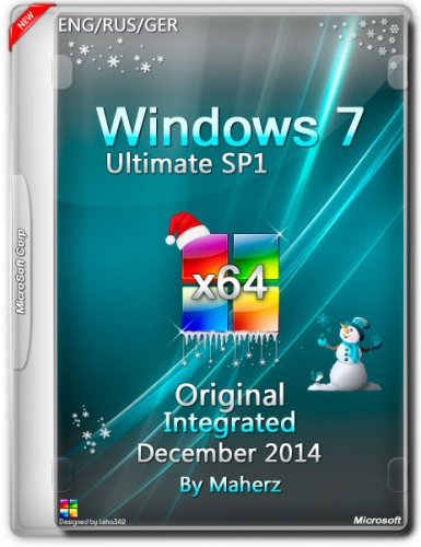 Windows 7 Ultimate SP1 Integrated December By Maherz v.7601 (x64) (2014) ENG/RUS/GER