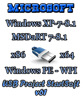 Windows 8.1 - 7 SP1 - Chip XP x86 x64 Plus PE WPI StartSoft 61-2014