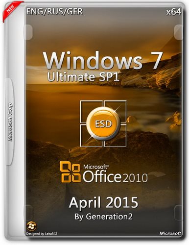 Windows 7 Ultimate SP1 x64 +Office2010 SP2 ESD April (2015) (ENG/RUS/GER)