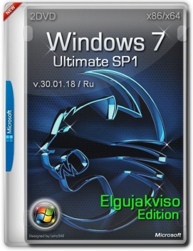 Windows 7 Ultimate SP1 (x86/x64) Elgujakviso Edition v.30.01.18 (2018) Русский