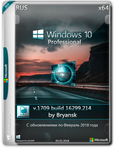 Windows 10 Professional [x64] v.1709 build 16299.214 Bryansk (2018) Русский